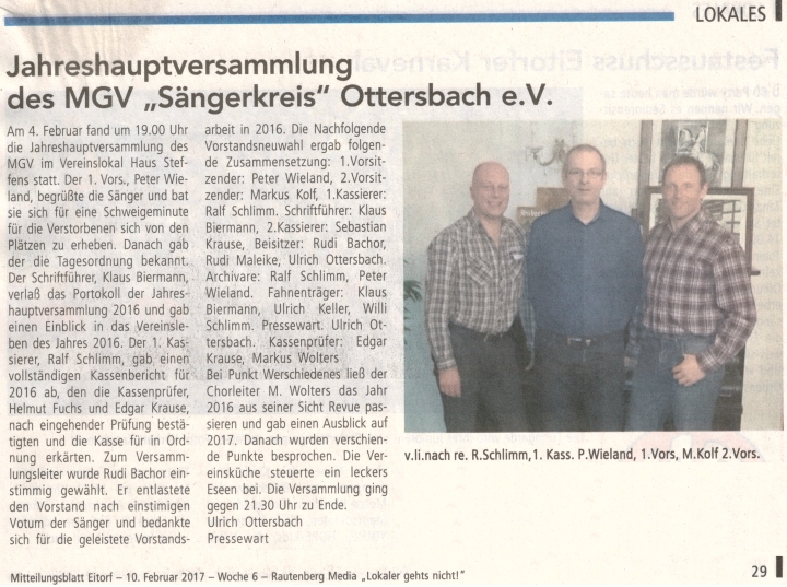 10.02.2017 - Mitteilungsblatt 10.02.2017 - Mitteilungsblatt
